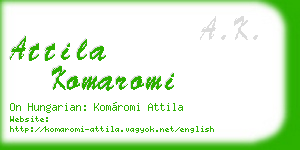 attila komaromi business card